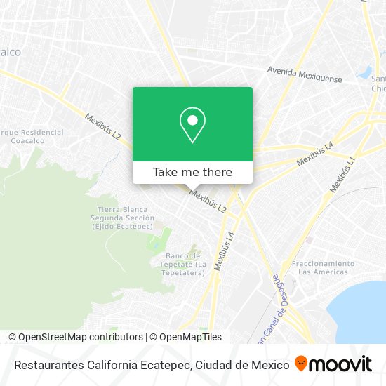 Restaurantes California Ecatepec map