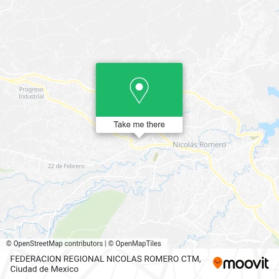 FEDERACION REGIONAL NICOLAS ROMERO CTM map