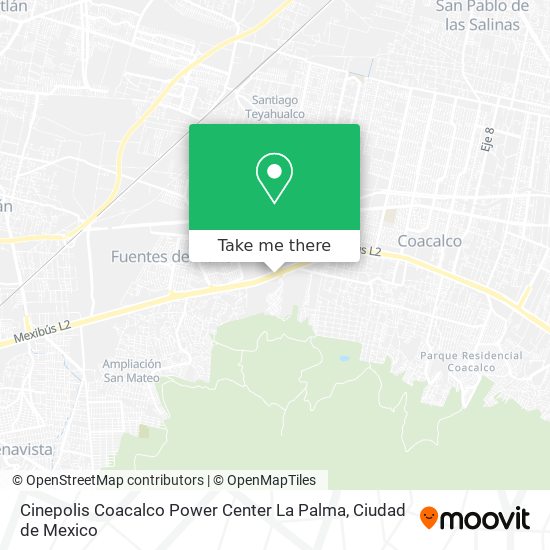 Mapa de Cinepolis Coacalco Power Center La Palma
