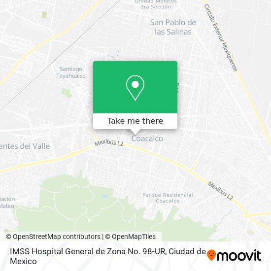 IMSS Hospital General de Zona No. 98-UR map