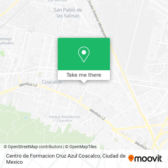 Centro de Formacion Cruz Azul Coacalco map