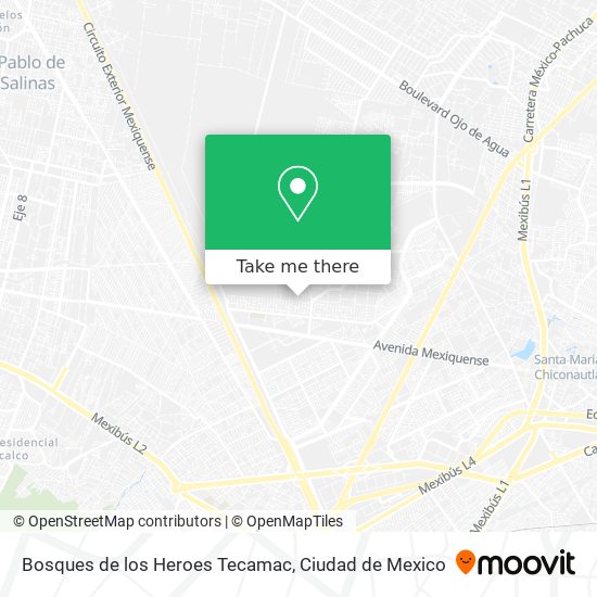 Bosques de los Heroes Tecamac map
