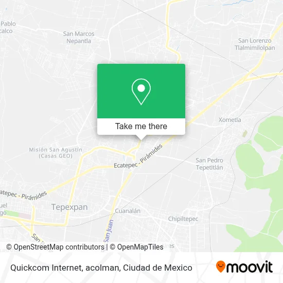 Quickcom Internet, acolman map