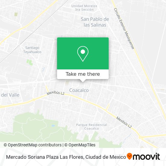 Mapa de Mercado Soriana Plaza Las Flores