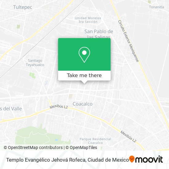 Mapa de Templo Evangélico Jehová Rofeca