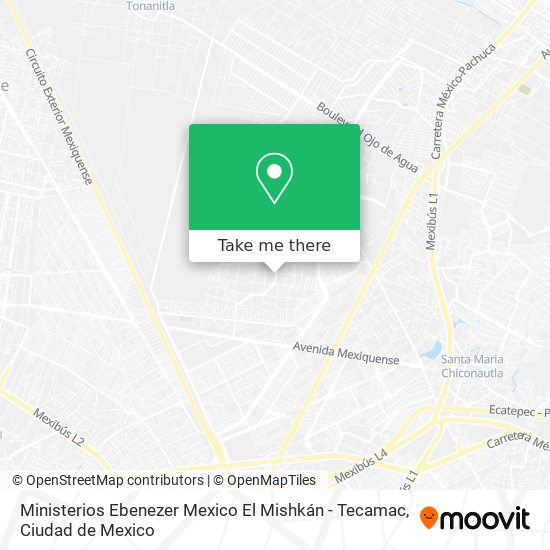Ministerios Ebenezer Mexico El Mishkán - Tecamac map