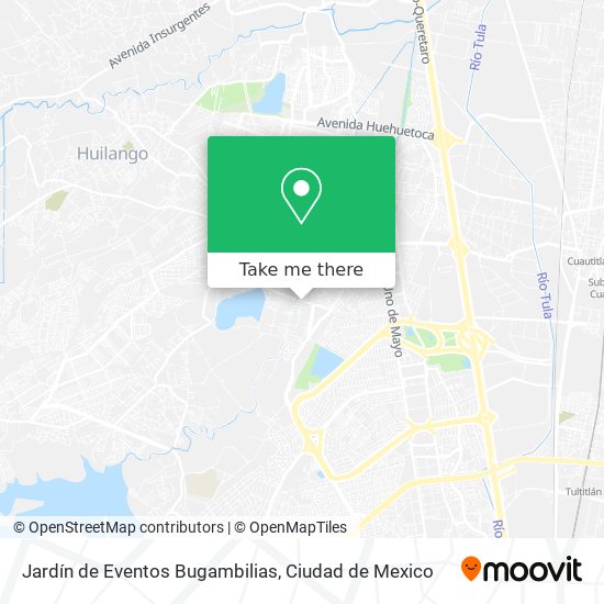 Jardín de Eventos Bugambilias map