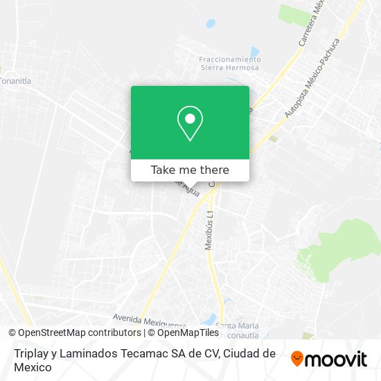 Triplay y Laminados Tecamac SA de CV map