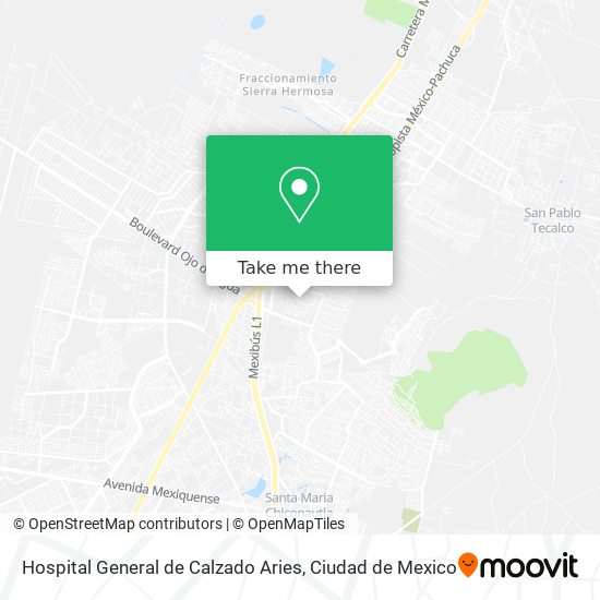 Hospital General de Calzado Aries map