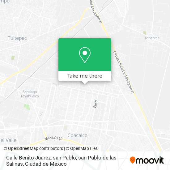 Calle Benito Juarez, san Pablo, san Pablo de las Salinas map