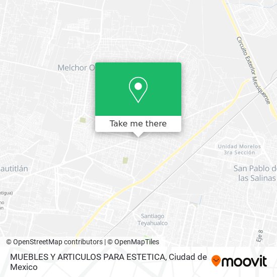 Mapa de MUEBLES Y ARTICULOS PARA ESTETICA