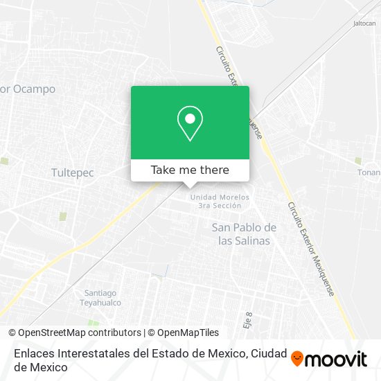 Enlaces Interestatales del Estado de Mexico map