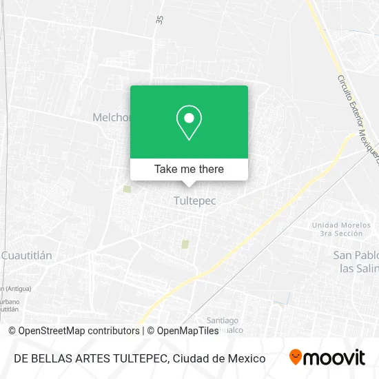 DE BELLAS ARTES TULTEPEC map