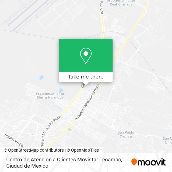 Mapa de Centro de Atención a Clientes Movistar Tecamac