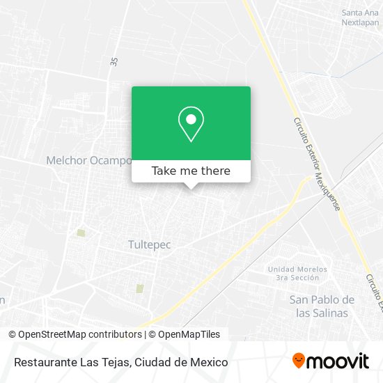 How to get to Restaurante Las Tejas in Teoloyucán by Bus or Train?