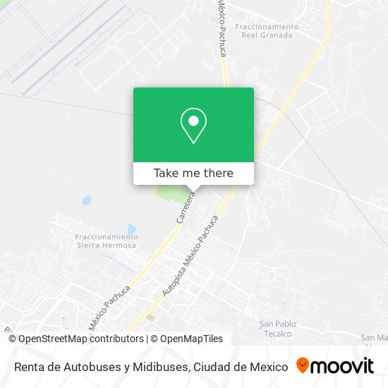 Renta de Autobuses y Midibuses map