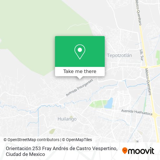 Mapa de Orientación 253 Fray Andrés de Castro Vespertino