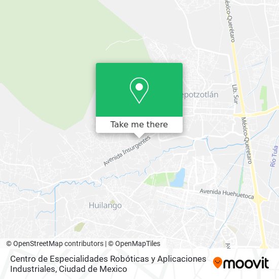 Mapa de Centro de Especialidades Robóticas y Aplicaciones Industriales