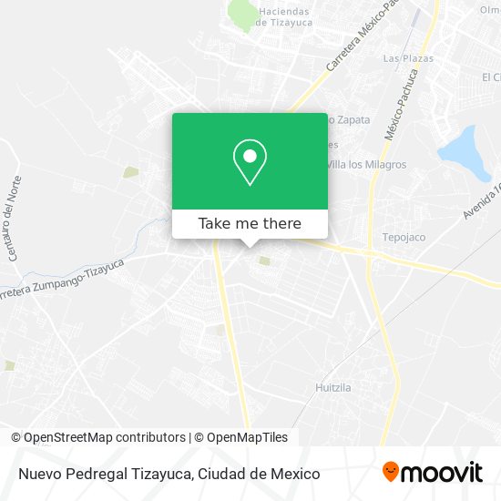 Nuevo Pedregal Tizayuca map