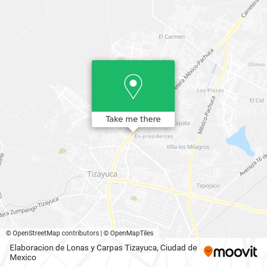 Mapa de Elaboracion de Lonas y Carpas Tizayuca