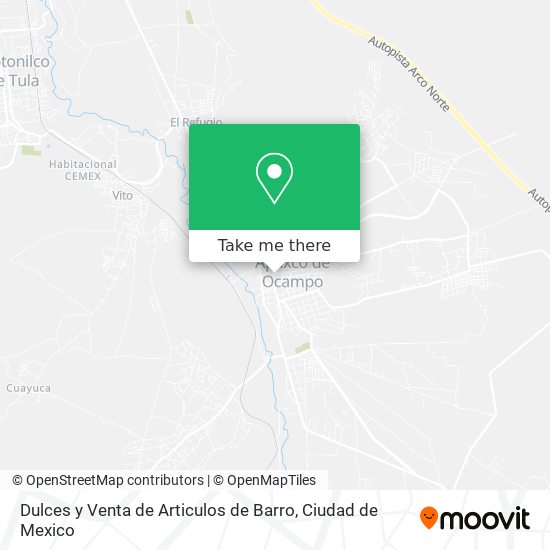 Dulces y Venta de Articulos de Barro map