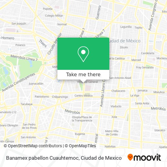 Banamex pabellon Cuauhtemoc map