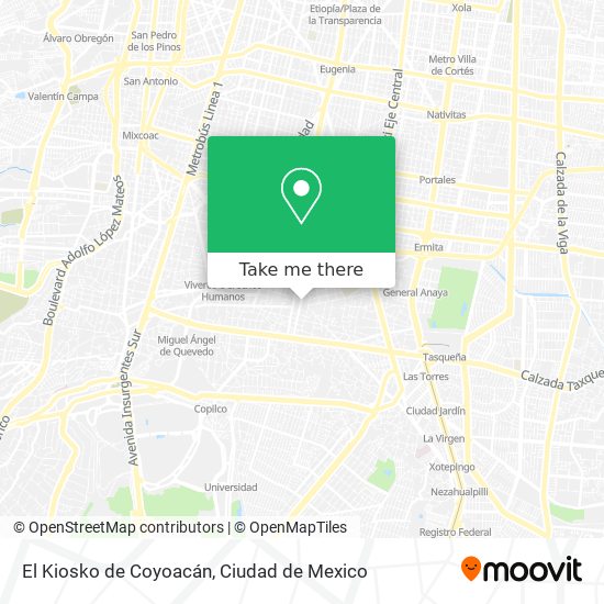 Mapa de El Kiosko de Coyoacán