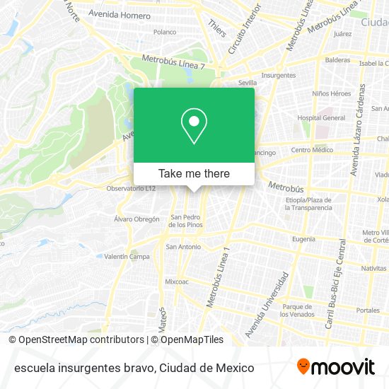 escuela insurgentes bravo map