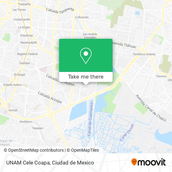 UNAM Cele Coapa map