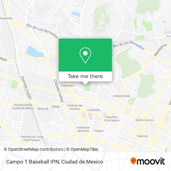 Campo 1 Baseball IPN map