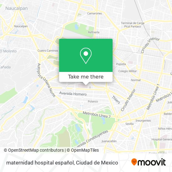 maternidad hospital español map