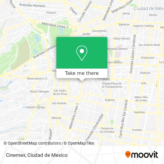 Mapa de Cinemex