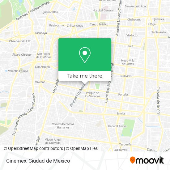 Mapa de Cinemex