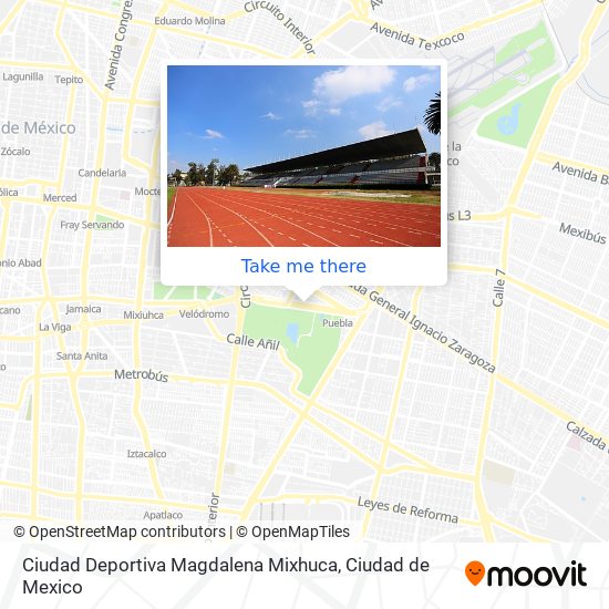 Ciudad Deportiva Magdalena Mixhuca map