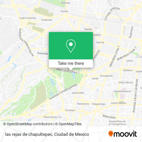 Mapa de las rejas de chapultepec