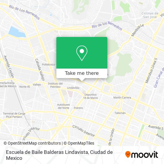 Escuela de Baile Balderas Lindavista map