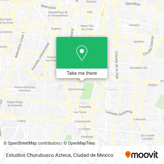 Estudios Churubusco Azteca map