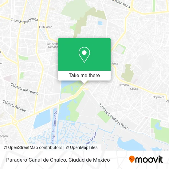 Paradero Canal de Chalco map
