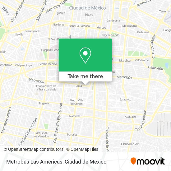 Mapa de Metrobús Las Américas