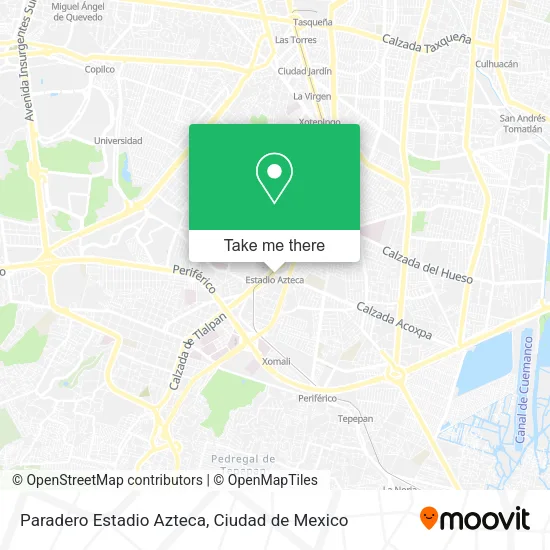 Mapa de Paradero Estadio Azteca