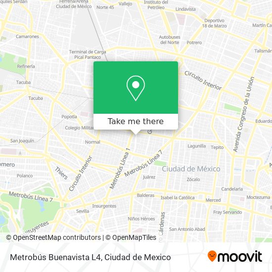 Metrobús Buenavista L4 map