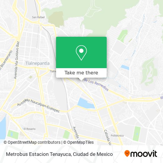 Mapa de Metrobus Estacion Tenayuca