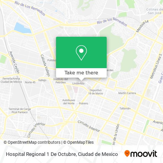Mapa de Hospital Regional 1 De Octubre