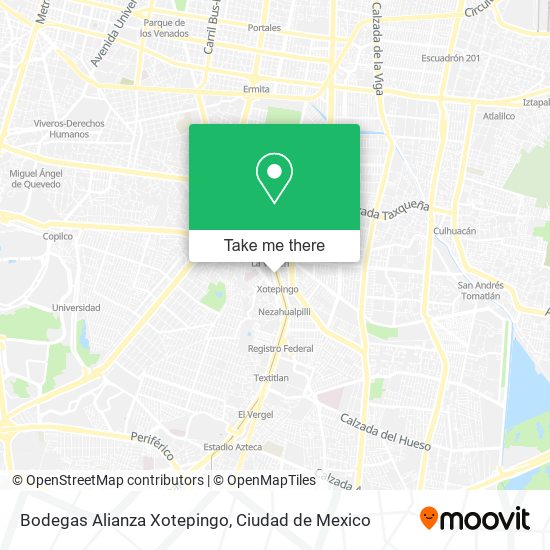 Bodegas Alianza Xotepingo map