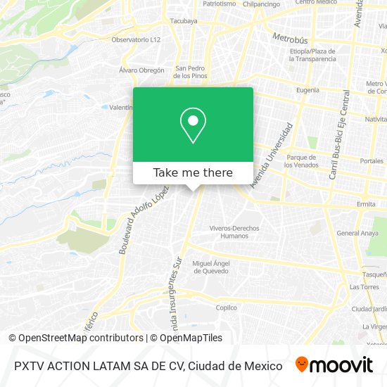 PXTV ACTION LATAM SA DE CV map