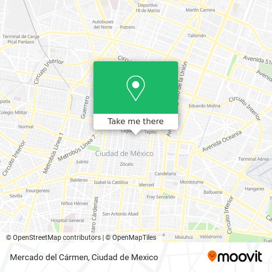 Mercado del Cármen map