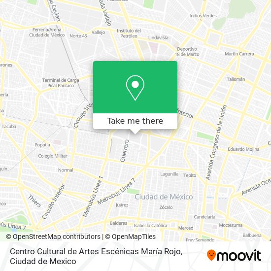 Mapa de Centro Cultural de Artes Escénicas María Rojo