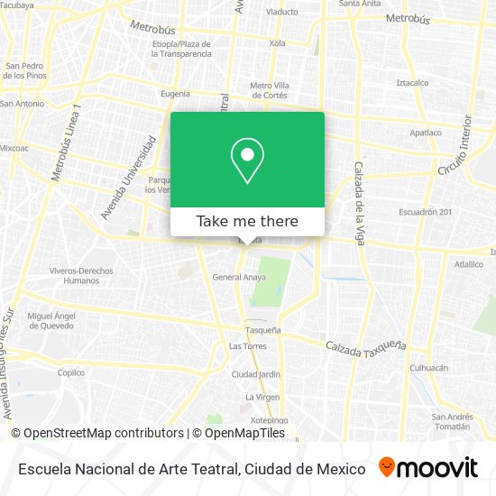 Mapa de Escuela Nacional de Arte Teatral