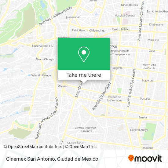 Cinemex San Antonio map