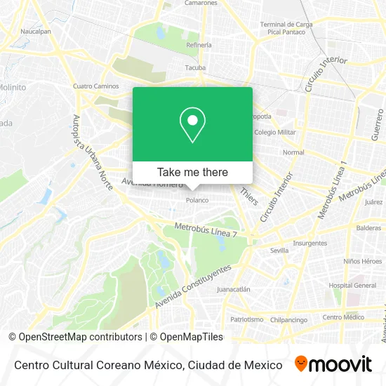 Mapa de Centro Cultural Coreano México